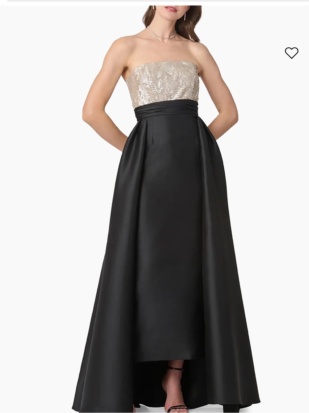 Shoshanna Navy & Champagne Evening Dress